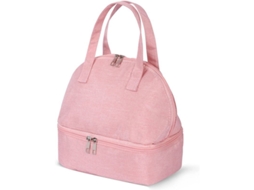 Bolsa Térmica de Almoço com Dois Compartimentos, Leve e Portátil, Rosa | S/MARCA