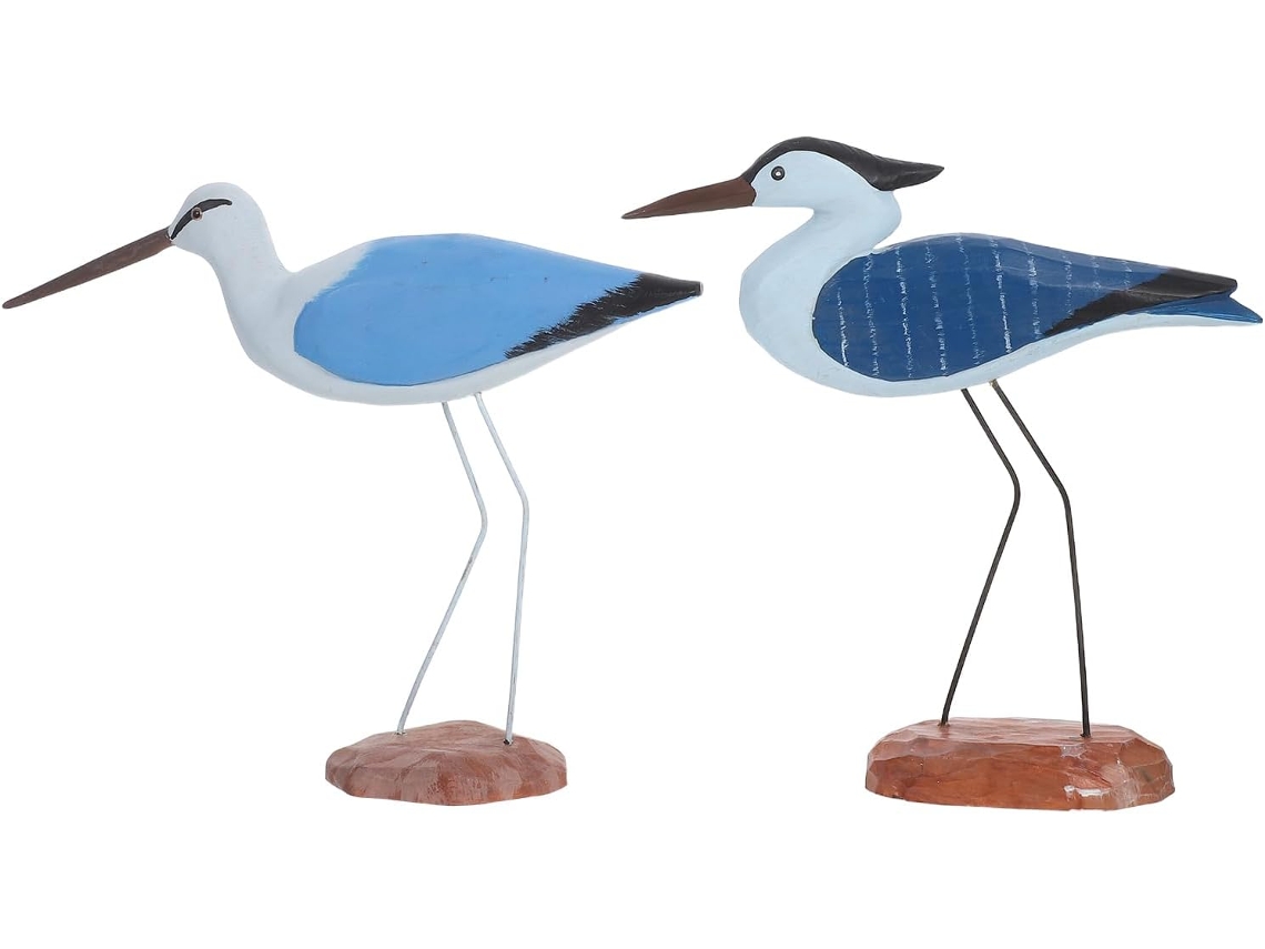 Kit de 2 Peças de Decoração de Parede em Madeira com Aves Marinhas, Decoração Mediterrânea, Decoração Marítima em CHABERLU