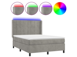 Box Spring Bed, Box Spring Beds Vidaxl Cinzeto Veludo (140 X 190 Cm)