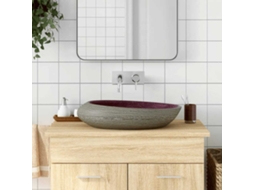 Vidaxl Lavatório De Bancada Oval 59x40x14 Cm Cerâmica Roxo E Cinza