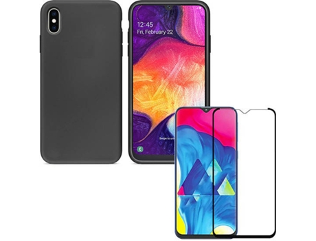 Kit Capa e Película Vidro 5D Full Cover Samsung Galaxy A10 Silicone Preto |  Worten.pt