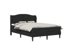 Conjunto 2 Estrutura De Cama Moderna Vidaxl Preto Veludo (120 X 190 Cm)