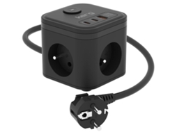 3 sock Power Cube com Carregador Usb a + Usb c 1,5m 16a/250v KERG