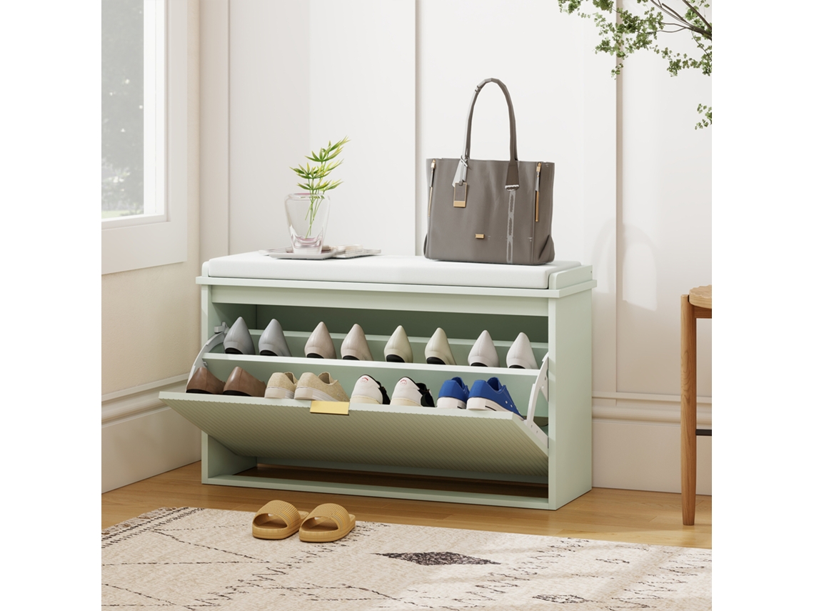 Consola, Em Mdf, Acabamento Verde, 47,5 X 26 X 80 Cm