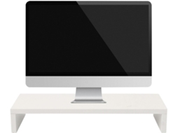 Rehausseur D'écran Em Bois Branco Para Computador, Suporte Ergonômico Escritório