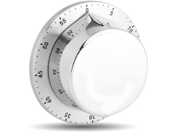 Relógio De Cozinha Mecânico 8x3cm Com Temporizador 60 Minutos Em Aço Inoxidável, Com Alarme Sonoro E Ímã.(prateado)