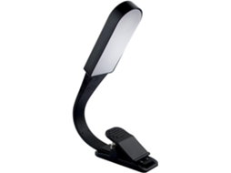 Luminária De Leitura Usb Com Clipe Preto, Lâmpada De Plástico Sensível Ao Toque Com Intensidade Ajustável, Recarregável