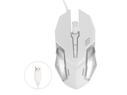 Rato Usb Com Fio Iluminado Óptico Para Jogos, Escritório, Negócios Branco Acessórios De Pc