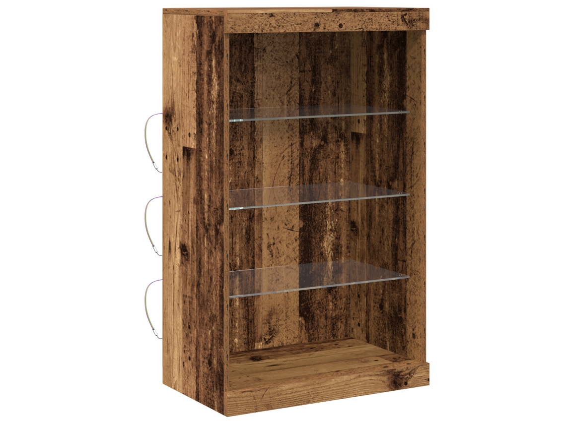Conjunto 1 Aparador Led Vidaxl Castanho Derivados De Madeira (60,5 X 37 X 100 Cm)