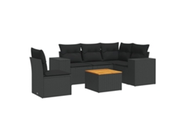 Garden Sofa Set, Garden Sofa Sets Vidaxl Preto Rattan / Vime (n/a)