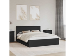 Vidaxl Estrutura da Cama Preto 160 X 200 Cm Madeira de Engenharia