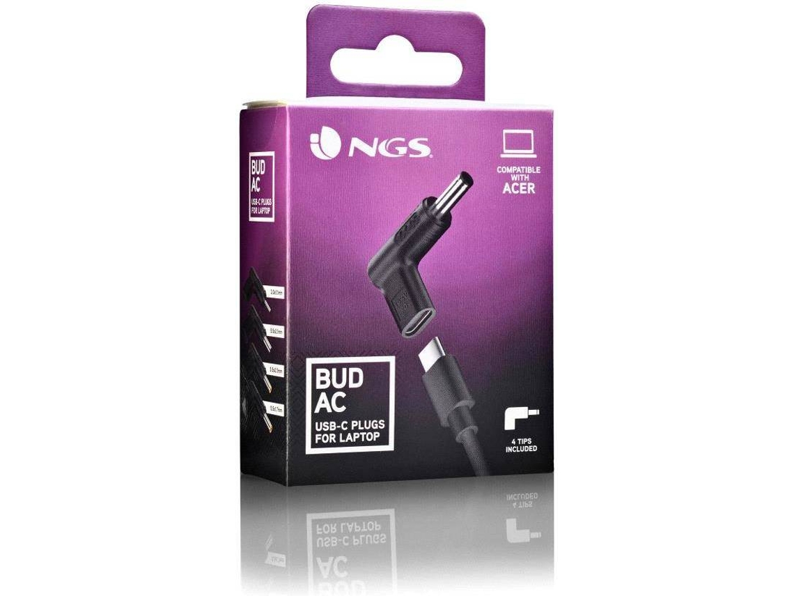 Pack de 4 Conectores NGS Bud AC Usb-C para portáteis ACER 