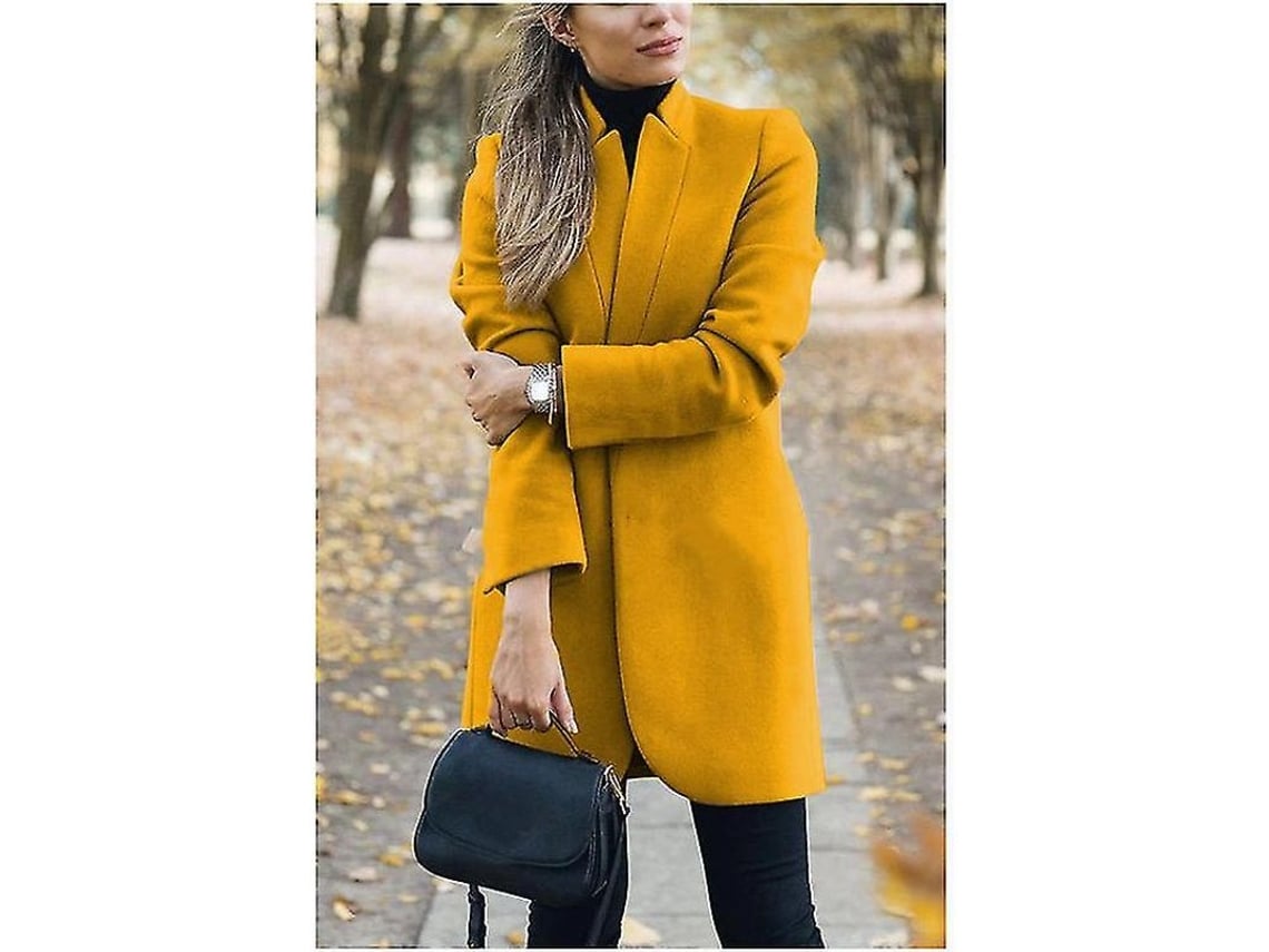 2026 chaqueta de Lana para Mujer, Elegante e Quente, Manga Longa, Ajustada, Casual e Retrô