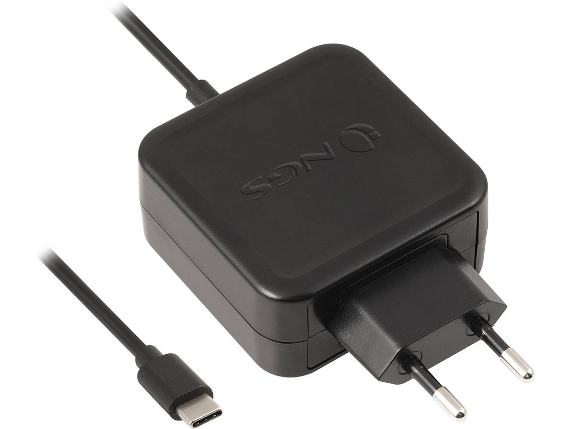 Carregador NGS Tipo-C W-45 Automatic Power (Compatível com PC e Tablet - Preto - 10 x 6 x 3 cm)