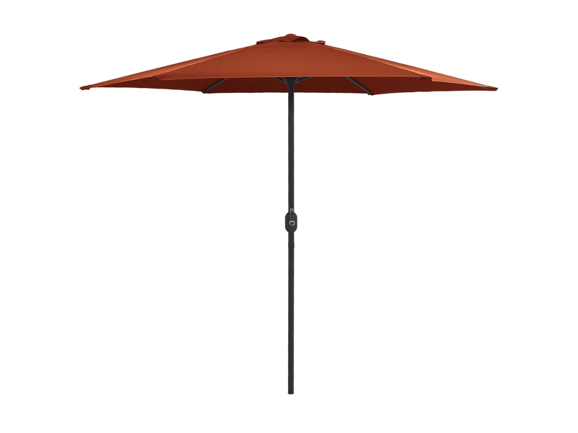 Vidaxl Guarda-sol De Jardim C/ Poste De Alumínio 270x246 Cm Terracota