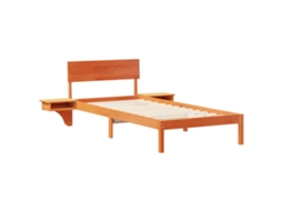 Conjunto 1 Estrado De Cama Plataforma Vidaxl Castanho Madeira De Pinho Maciça (90 X 190 Cm)
