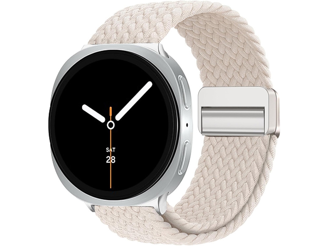 Pulseira elástica de nylon com fecho magnético para Samsung Galaxy Watch8 Classic, Starlight