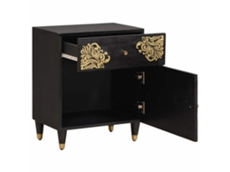 Maison Exclusive - Mesa De Cabeceira Com Porta Com Gaveta Preto 50 X 33 X 60 Cm