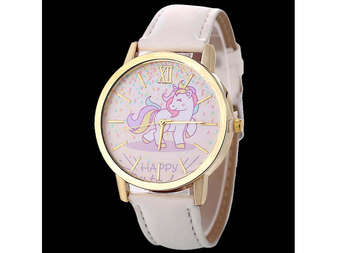 Relógio casual moderno Zlf0571-f unissex de quartzo com pulseira de couro branca.