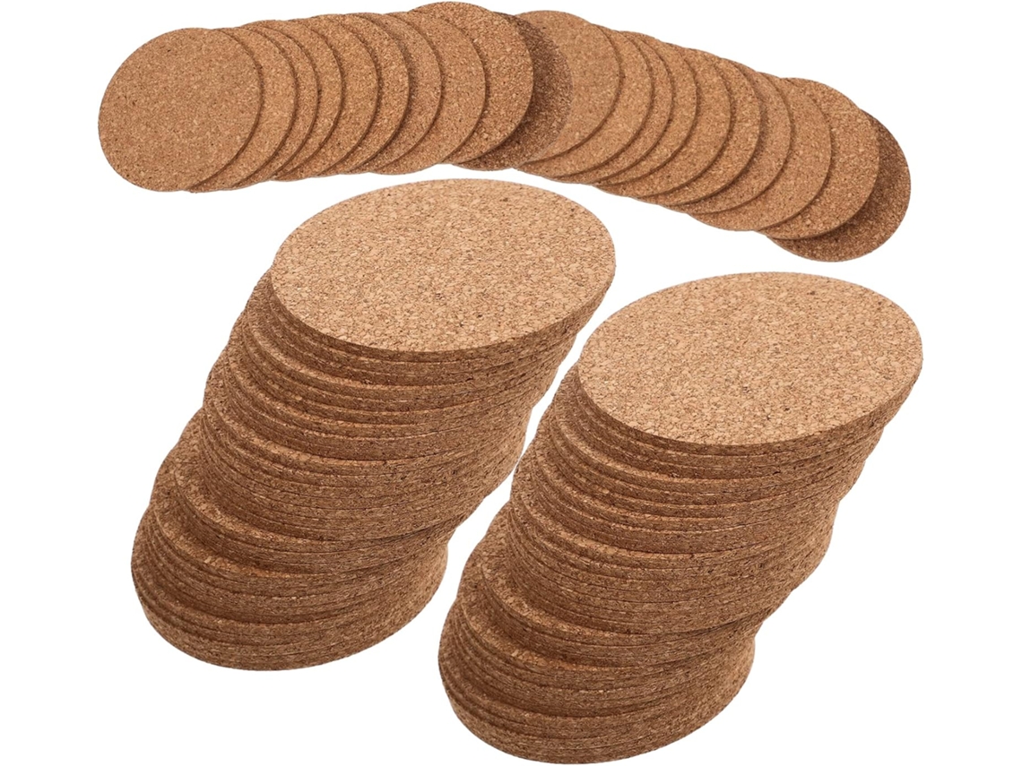 Lurelia Base Copos 50 Un Cortiça Redondo 9 Cm Resistente Ao Calor Bebidas