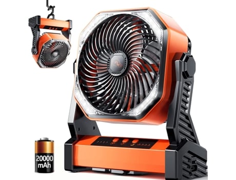 Ventilador de Acampamento Led com Luz 20000 Bateria Recarregável Alimentado Ventilador de Barraca Ao Ar Livre SUNNY SPACES