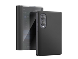 Capa Tipo Livro Espelho Para Galaxy Z Fold8 Efeito Couro Com Suporte