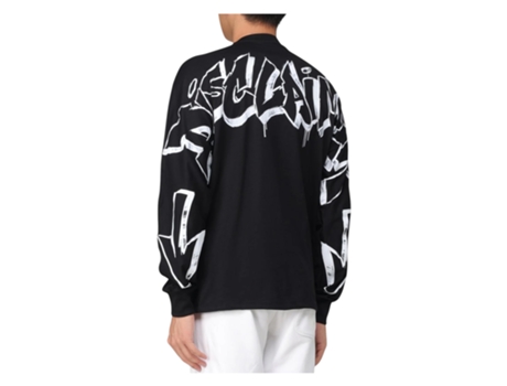 T-shirt De Homem Disclaimer Manica Lunga Algodão Preto (s)