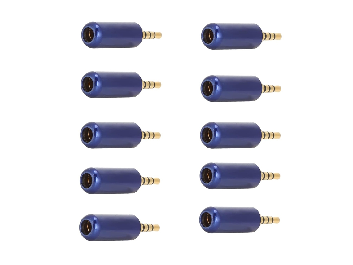 Plugue Balanceado de Cobre de 4 Polos e 2,5 Mm, Pacote com 10 Unidades, com Grampo para os Fios. SFUSHOS