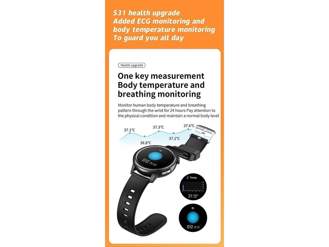 Smartwatch YIZHOOD YIZ1136 Preto