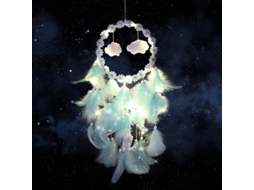 Red Dream Catcher 2025, Atrapasueños Com Luzes Led E Penas Naturais, 16cm