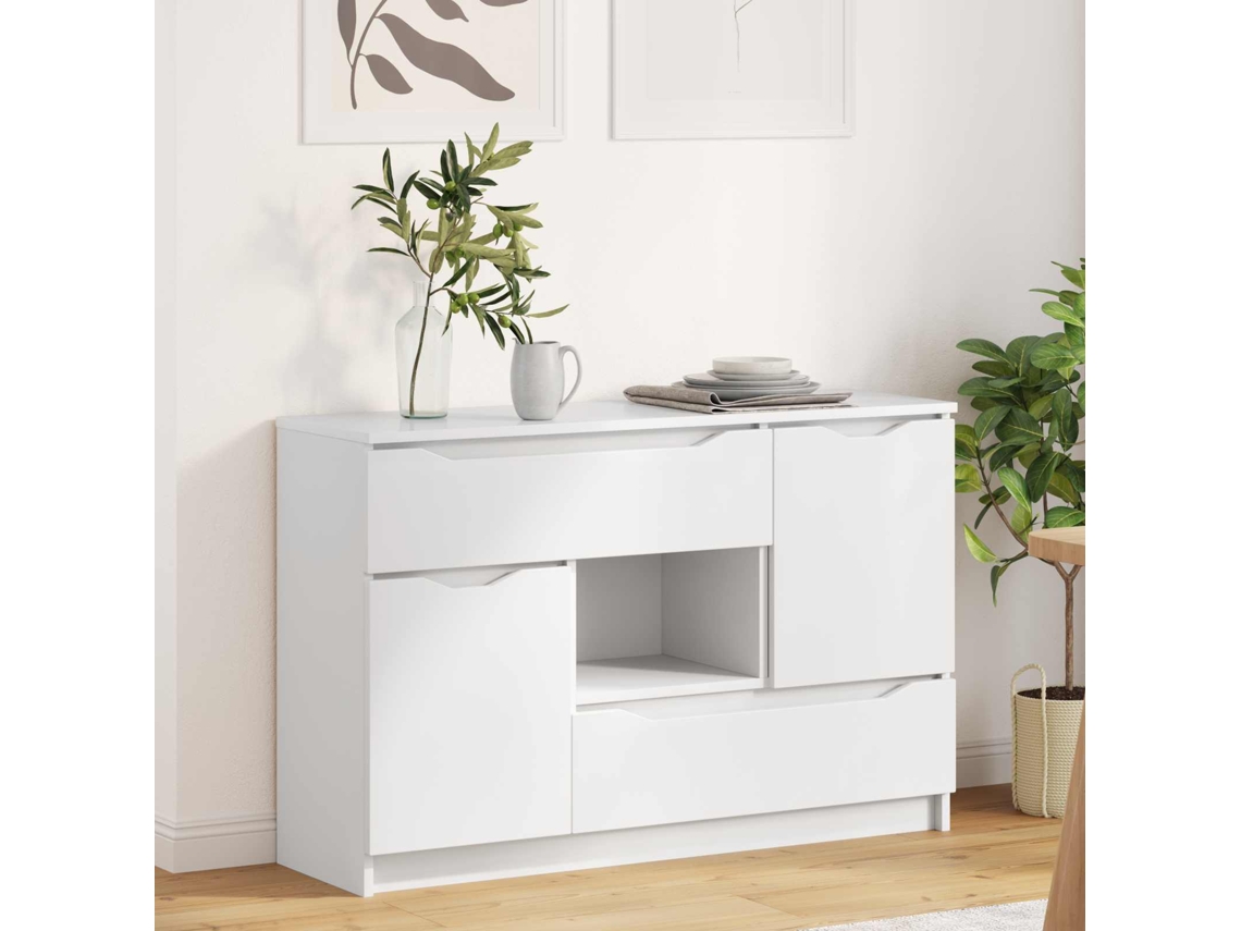 Vidaxl Buffet Com Gaveta Branco 100 X 30 X 65,6 Madeira Processada
