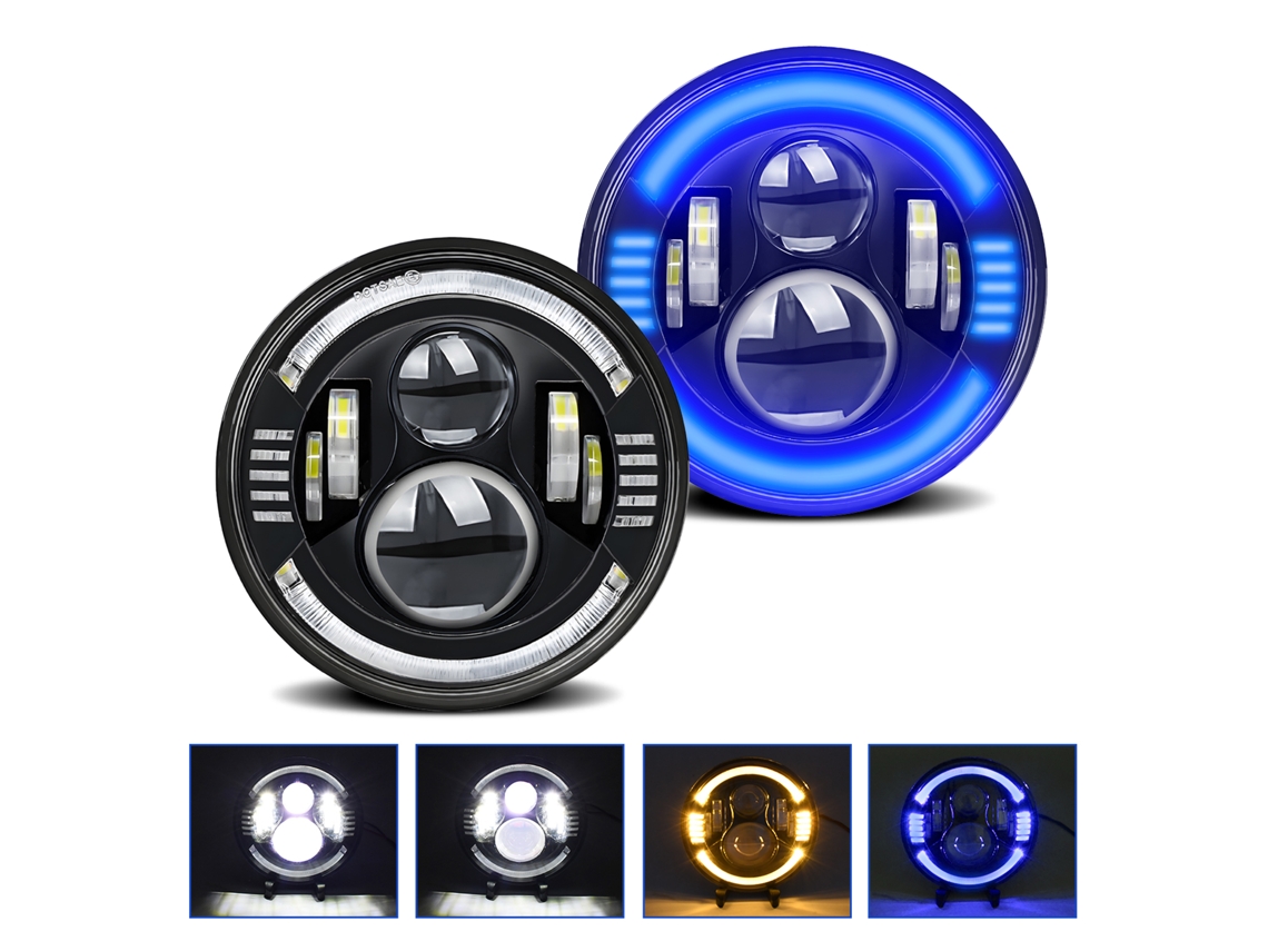 2pcs 7 Inch Led Headlight Drl Turn Signal For Jeep Wrangler