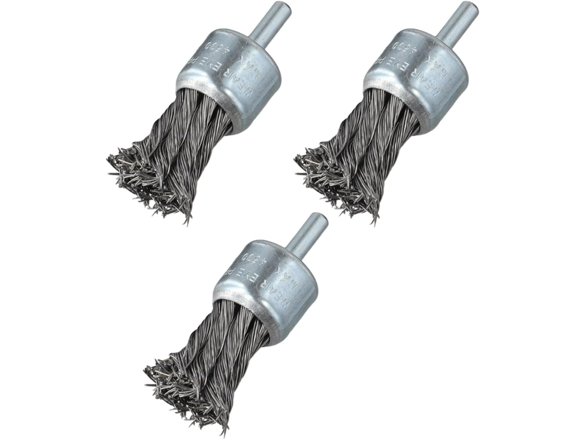 Escova De Aço Com Ponta Arame, 25mm, 3 Peças Para Esmerilhadeira, Remoção De Ferrugem E Tinta, Ferramenta De Limpeza