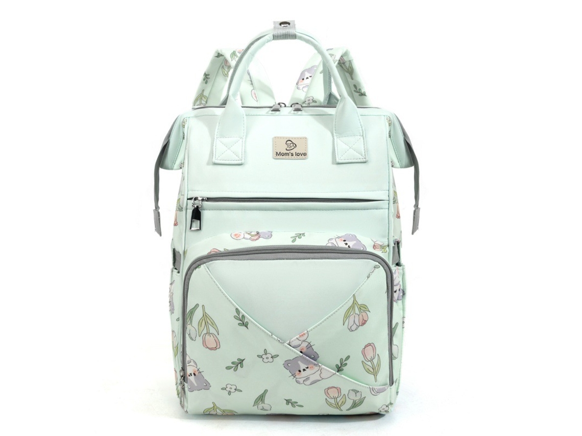 Mochila Maternal, Mochila para Fraldas Fofa com Compartimento Térmico para Mamadeira, Bolsa para Fraldas SPQMENT (verde)
