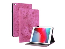 Capa de couro inteligente Webake para tablet com padrão de borboleta e rosa