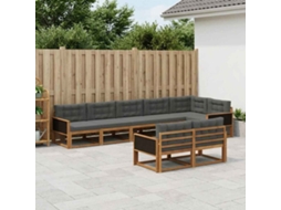 Vidaxl Conjunto De Sofás Para Exterior 8 Unid. Natural E Antracite