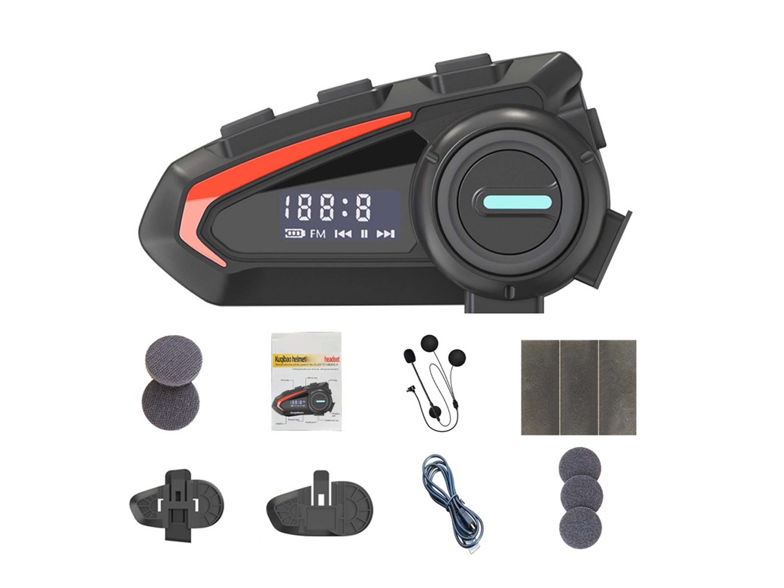 Auriculares Bluetooth 5.1 para Casco de Motocicleta Con Reducción de Ruido, Resistentes Al Agua, Contestador Automático Y Asistente de Voz.