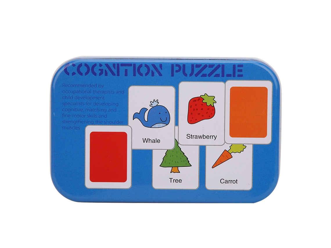 Mali brinquedo Infantil Cartão Educativo de Cognição para Interação Pais e Filhos com Caixa de Armazenamento Azul 30pcs