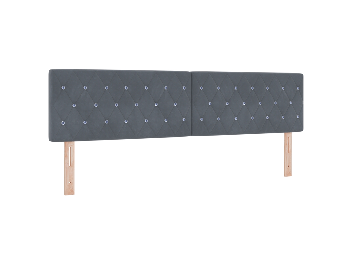 Conjunto 1 Cabeceira Led Vidaxl Cinzento Veludo (180 Cm)