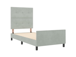 Conjunto 1 Cama Moderna Vidaxl Cinzento-claro Veludo (90 X 190 Cm)