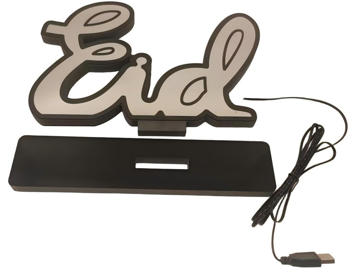Luminária Decorativa De Led Em Formato Letra Eid Com Textura Pvc Para