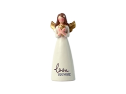 Figura Anjo Com Coração Decorativo Presente Casa