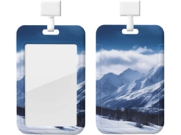 Porta-cartões de identificação branco Crachá com vista para as montanhas de Nevada, com cordão e revestimento plástico impermeável.