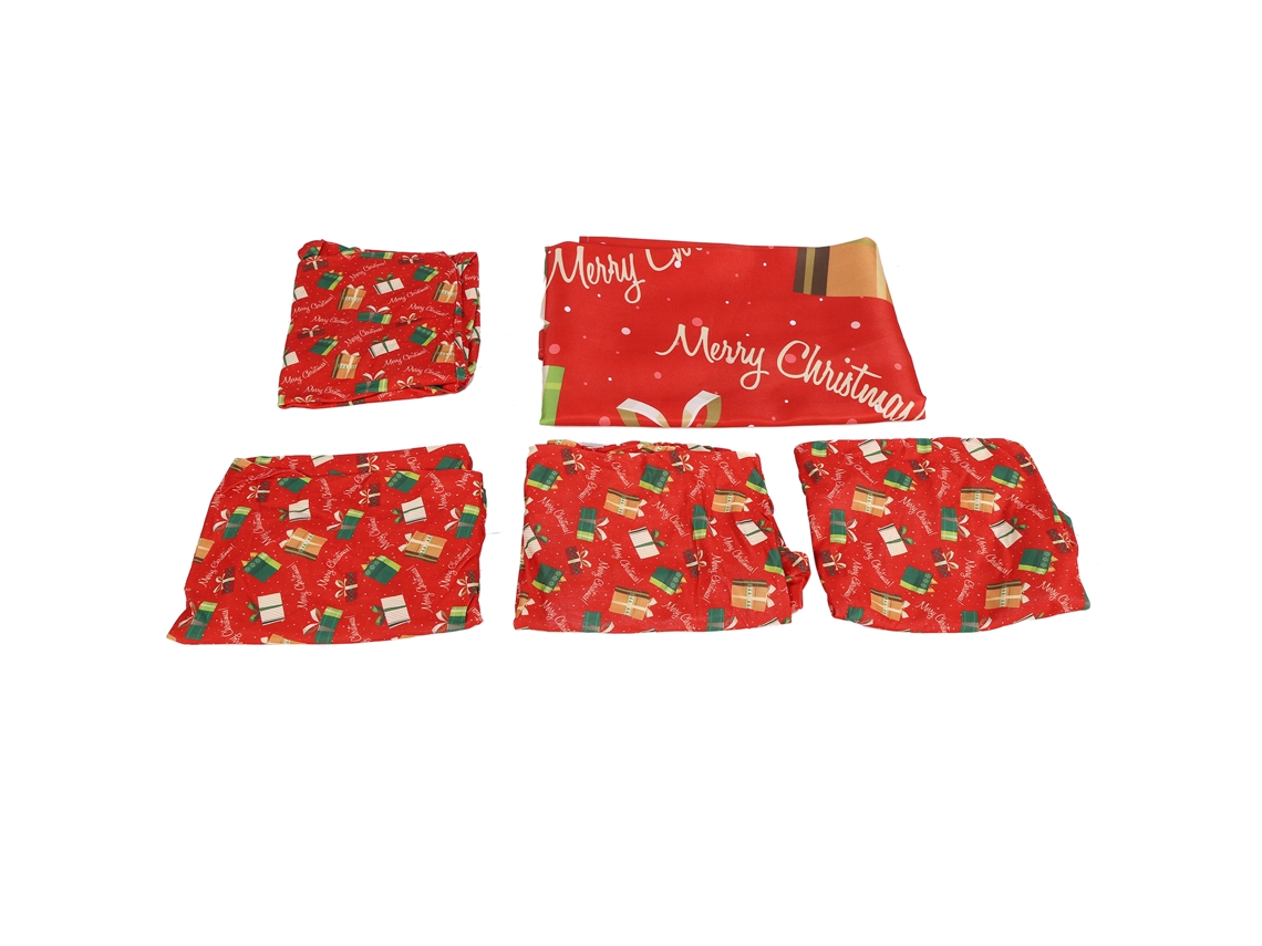 Toalha e Capas Mesa Natalina 140x210cm Conjunto Natal