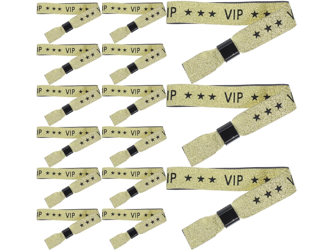 Conjunto De 20 Pulseiras Vip Douradas Em Tecido Para Eventos E Festivais, Ideais Para Acesso Rápido E Controle De