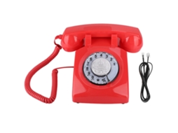 Telefone De Mesa Vintage Com Disco Rotativo Retrô Brilvibera (vermelho)