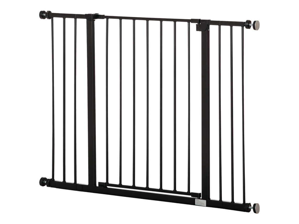 Portão de Segurança Comprimento Ajustável Escuro. 76 107l X 76h Cm Sem Furar Aço Plástico Preto Ge