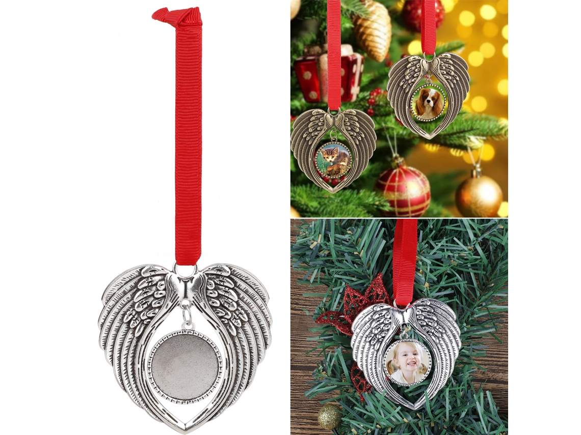 Laxiscreed Decoração De Natal Com Anjo, Coração E Asa Para Enfeite De Árvore Diy