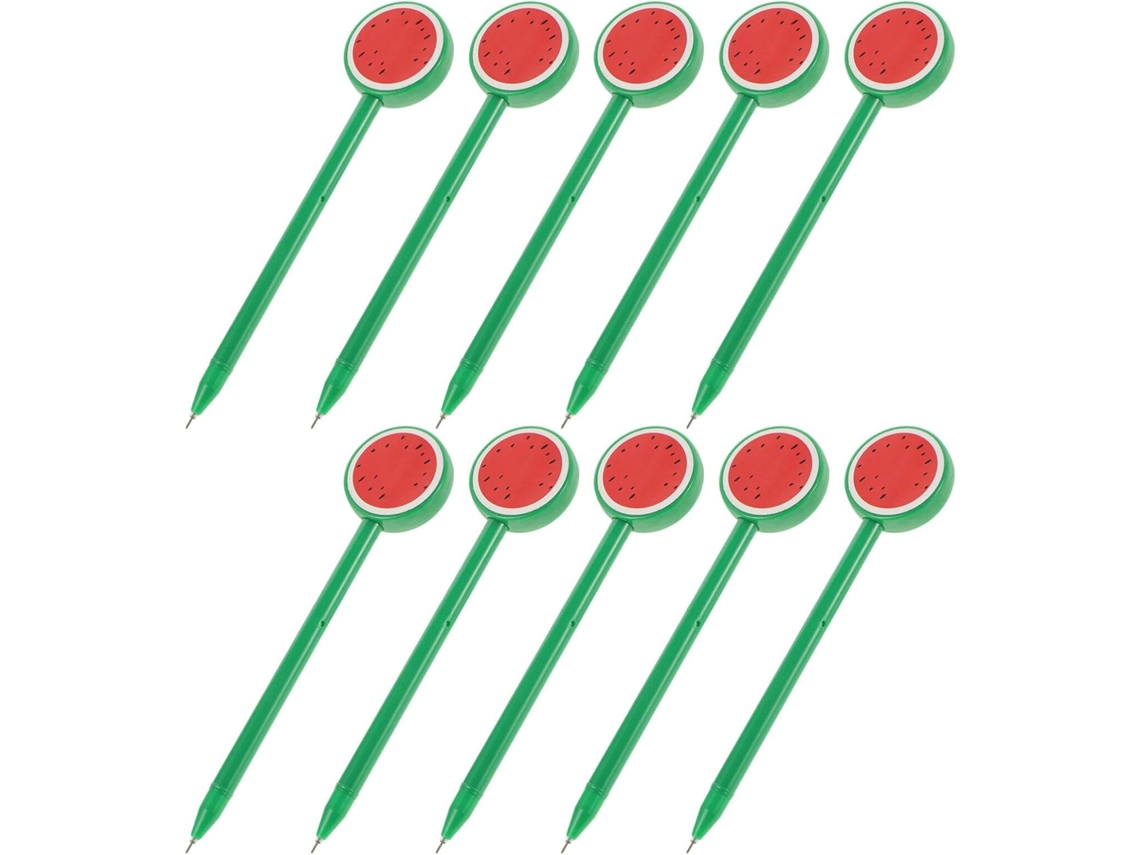 10 Canetas De Gel Reutilizáveis Plástico Verde, Materiais Escrita