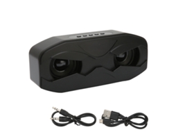 Caixa de Som Bluetooth com Rádio FM, Subwoofer e Luz LED